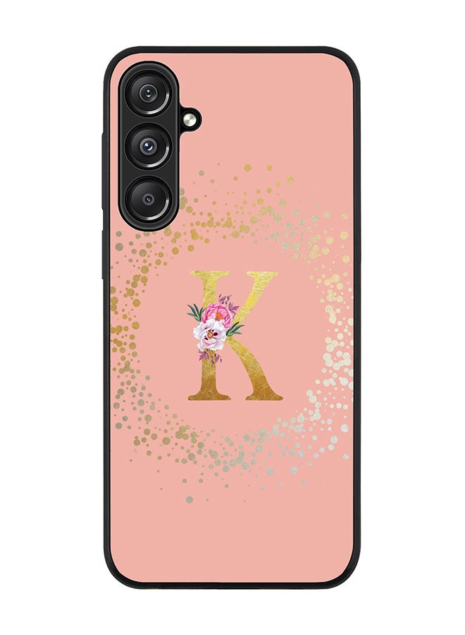 Stylizedd For Samsung Galaxy A16 / A16 5G Case,Slim fit Camera Protection, Shockproof Thin Phone cover - Custom Monogram Floral - K (Rose Pink ) - Image 1