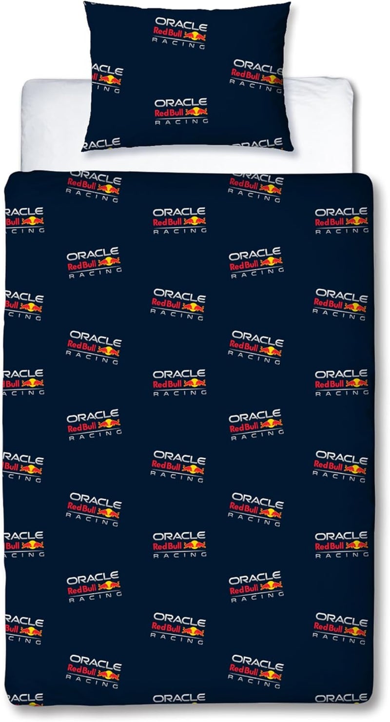 Character World Oracle Red Bull Racing Official Single Duvet Cover Set | Speed Design Reversible 2 Sided Bedding Including Matching Pillow Case Single Bed Set | Polycotton - Image 3