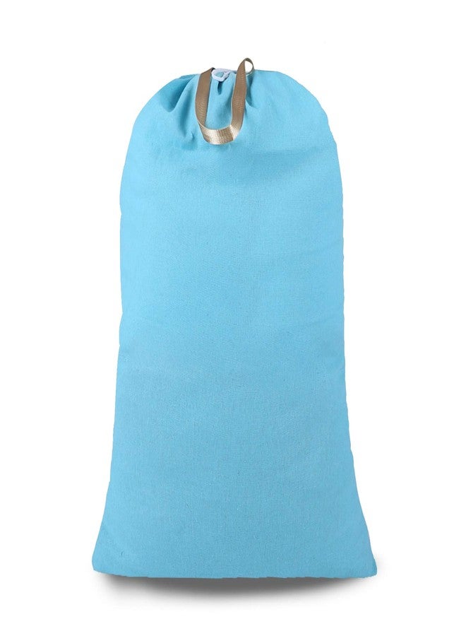 SANFERGE Heavy Duty Laundry Bag with Drawstring and Handle, Extra Large Travel Dirty Clothes Bag for Laundromat and Household, Durable Rip-Stop Laundry Hamper Liner, 28 x 40 Inch by SANFERGE, Light Blue - Image 1