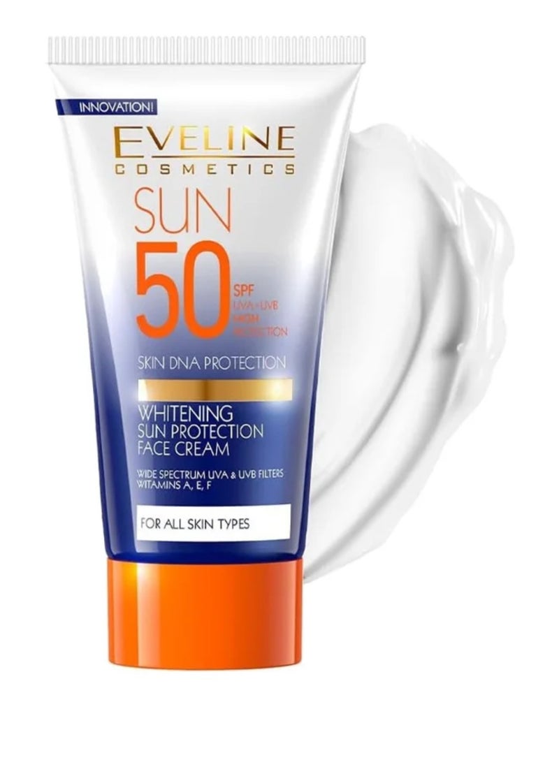 EVELINE COSMETICS Sunscreen and Skin Lightening Face Cream SPF 50 50ml  - Image 1