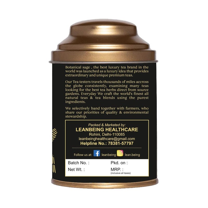 Botanical Sage شاي شاي الفانيليا بالتوابل 200 جرام | مع إضافة الهيل، القرنفل، الفلفل الأسود، القرفة | شاي أسود فاخر | مختار | شاي فاخر - Image 4