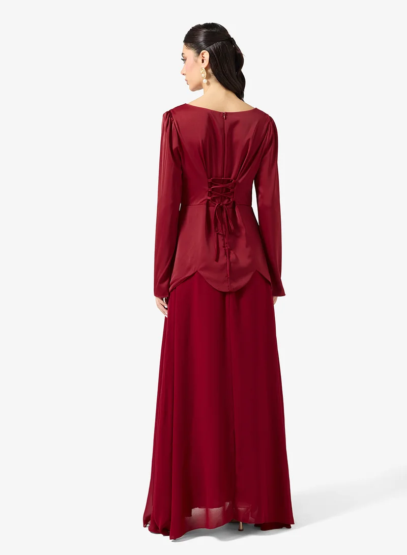 Khizana A-line Dress With Scallop Drop Waist