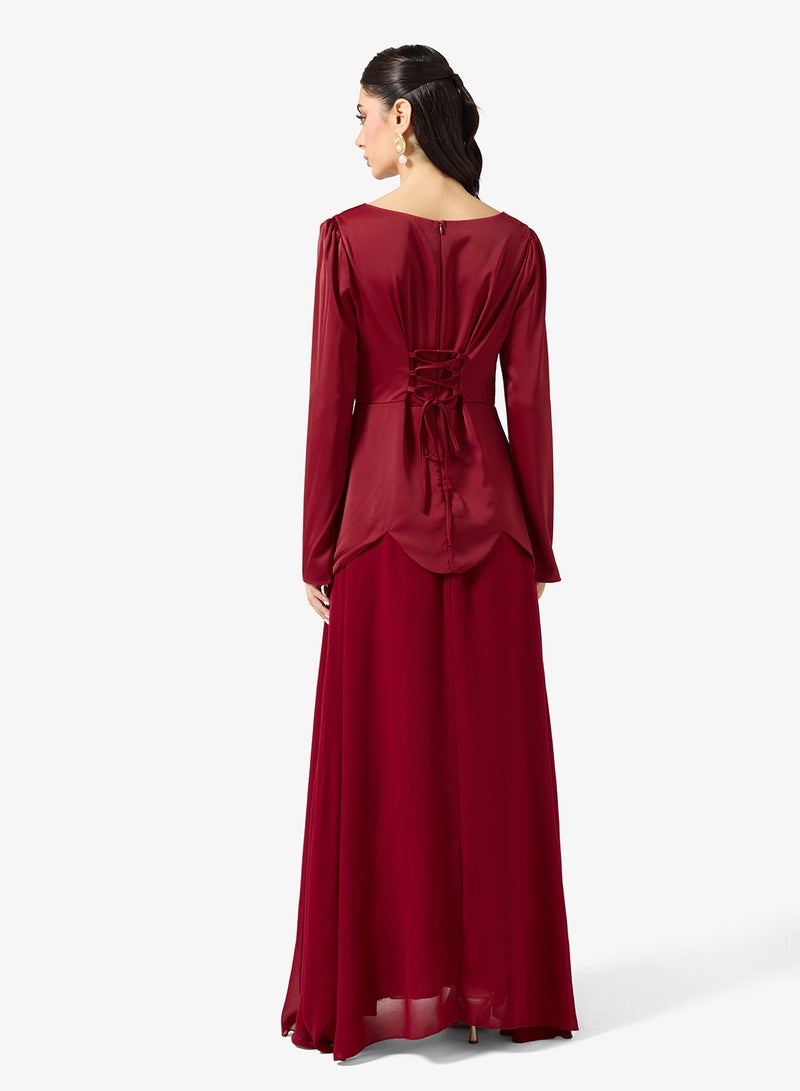 خزانة فستان - بخصر منسدل مزين بالدانتيل - Image 2