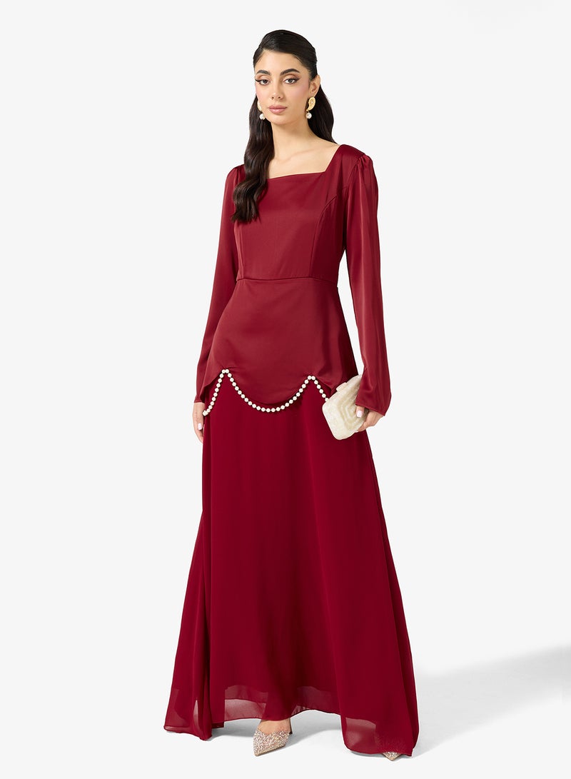 خزانة فستان - بخصر منسدل مزين بالدانتيل - Image 1