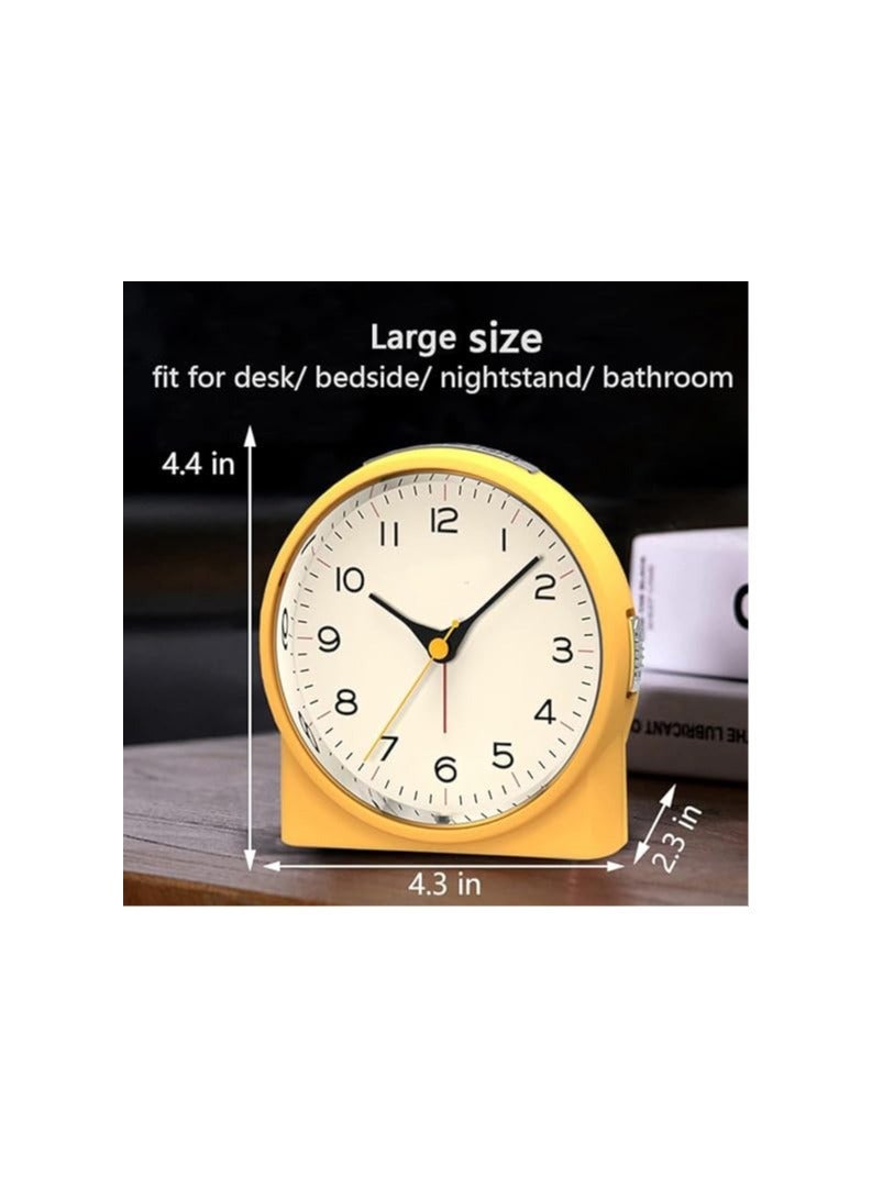 Y&D Silent Analog Alarm Clock, Non Ticking, Heavy Sleepers, Snooze, 6 Wake Up Sounds, Battery Operated and Light Functions, Easy Set, for Sleepers Adults, Perfect Gift Lovers, Friends, Children  - Image 2