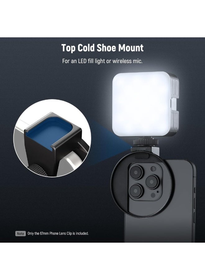 Upgraded 67mm Phone Filter Mount Threaded Lens Filter Clip W/ Cold Shoe Mount Locking Knob 13mm Opening Compatible With IPhone 16 15 Pro Max Plus 14 13 Samsung Galaxy S22 - Image 4