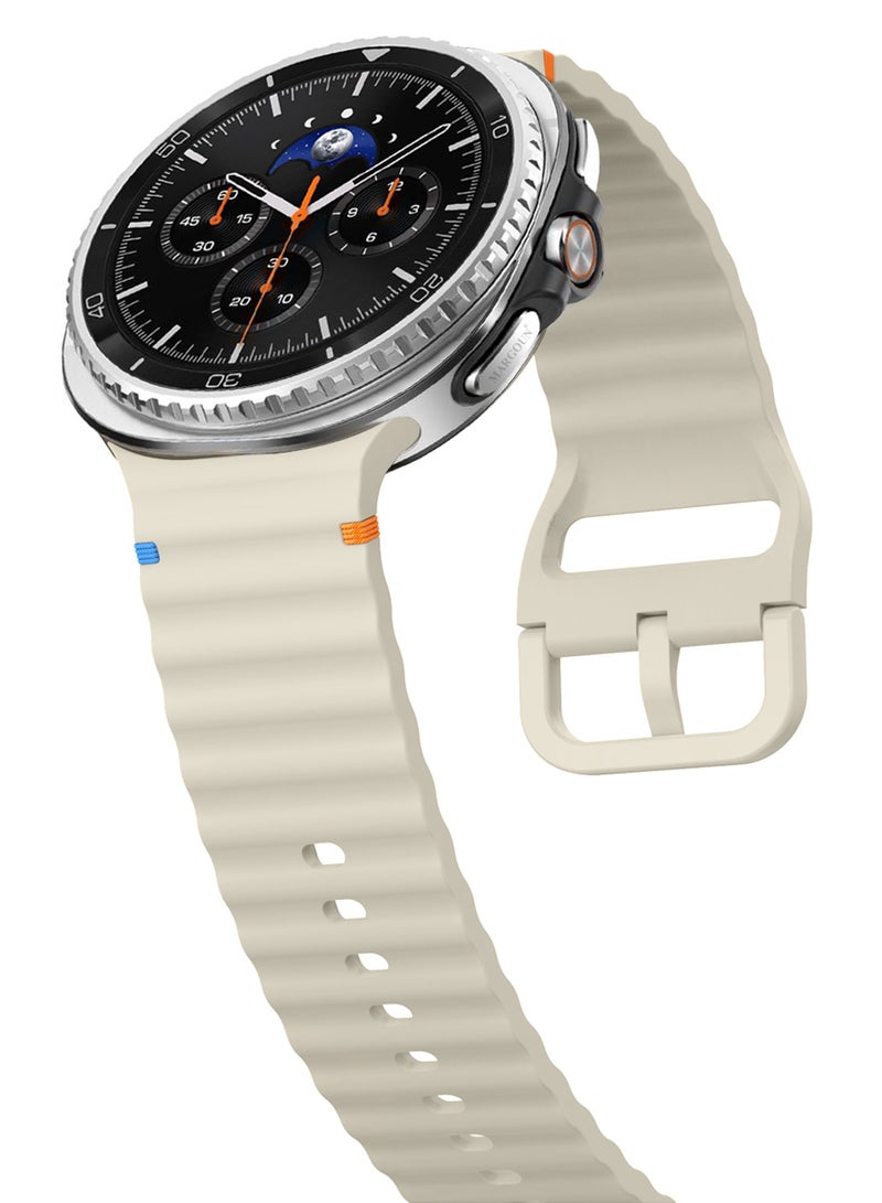 CATANES Silicone Ocean Band for Samsung Galaxy Watch 8 Classic 46mm and Watch 8 40mm 44mm - Sport Band Strap - Starlight - Image 5