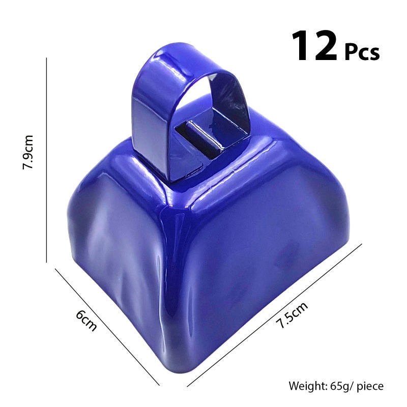 Mini Cow Bells: 12 Pack Loud And Clear Sound Noise Makers - Sturdy Metal Construction Compact Portable Noise Makers For Sports Events, Parties, Music Classes - Image 2