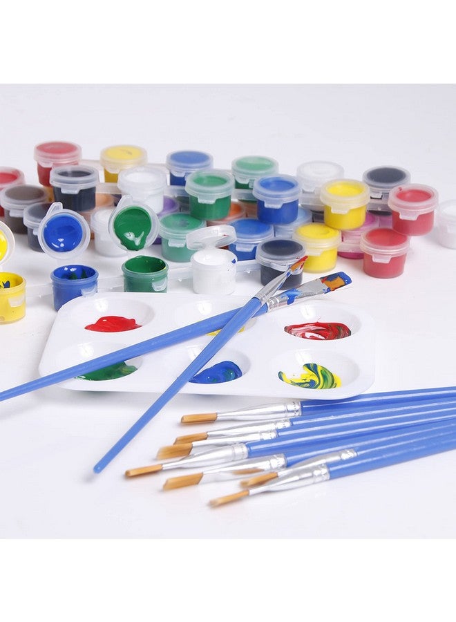 UPINS 60 Pcs 9Mm Wide Flat Paint Brushes Set With Nylon Hair, Small Brush Bulk For Detail Painting Short Plastic Handle Acrylic Oil Watercolor Fine Art Painting For Kids Students Starter Adults Artis  - Image 2