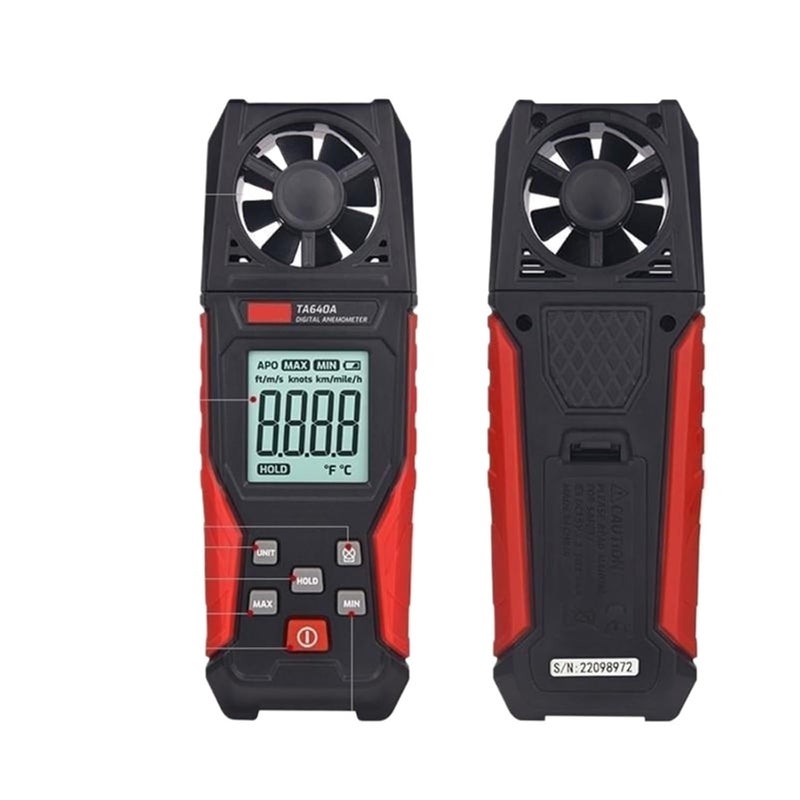 مقياس سرعة الرياح الرقمي مع قياس درجة الحرارة - Image 1