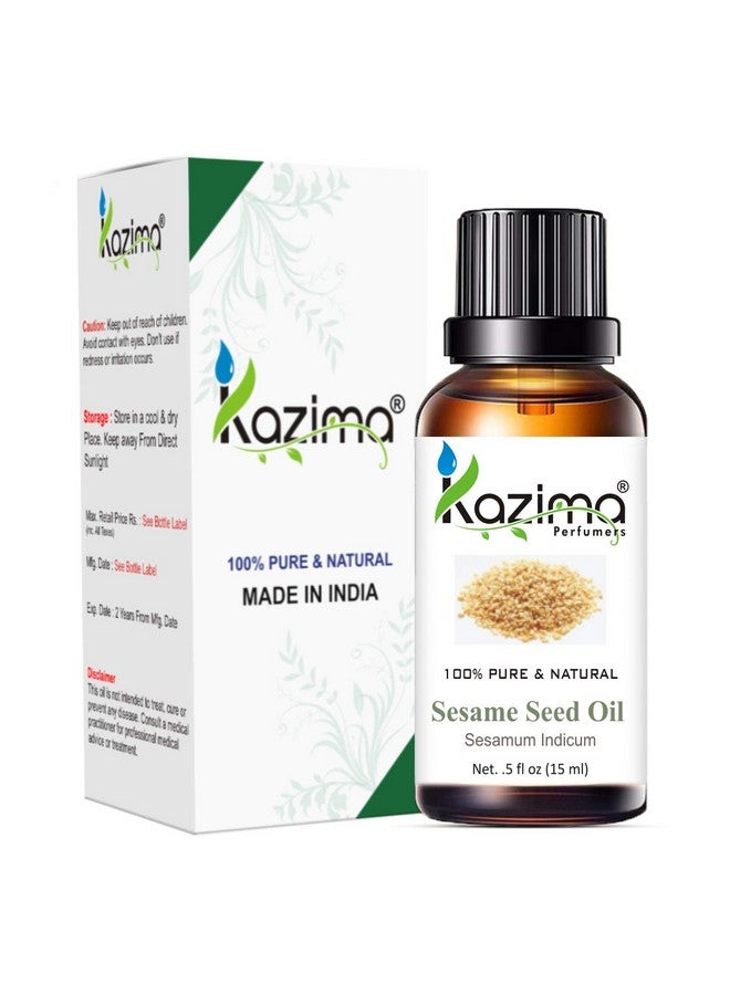 KAZIMA Sesame Seed Cold Pressed Carrier Oil - 100% Pure Natural & Undiluted For Skin Care & Hair Care (15Ml) - Image 1