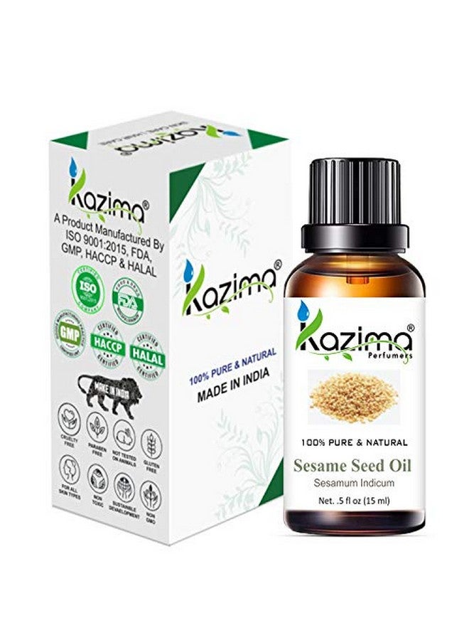 KAZIMA Sesame Seed Cold Pressed Carrier Oil - 100% Pure Natural & Undiluted For Skin Care & Hair Care (15Ml) - Image 2