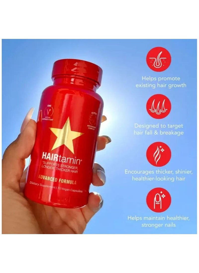HAIRTAMIN - Hair Advanced Formula Dietary Supplement 30 Capsules - Image 1