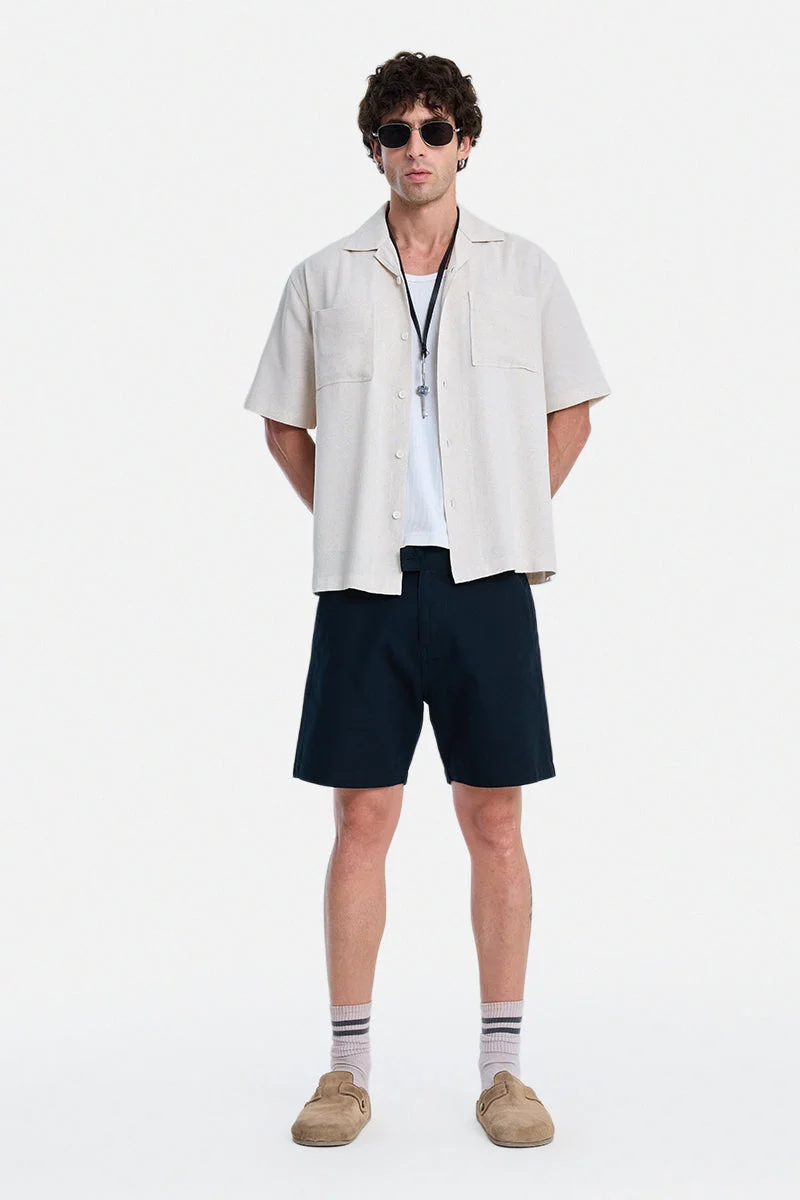 SNITCH Navy Navy Solid Relaxed Casual Shorts for Men | Best Price UAE