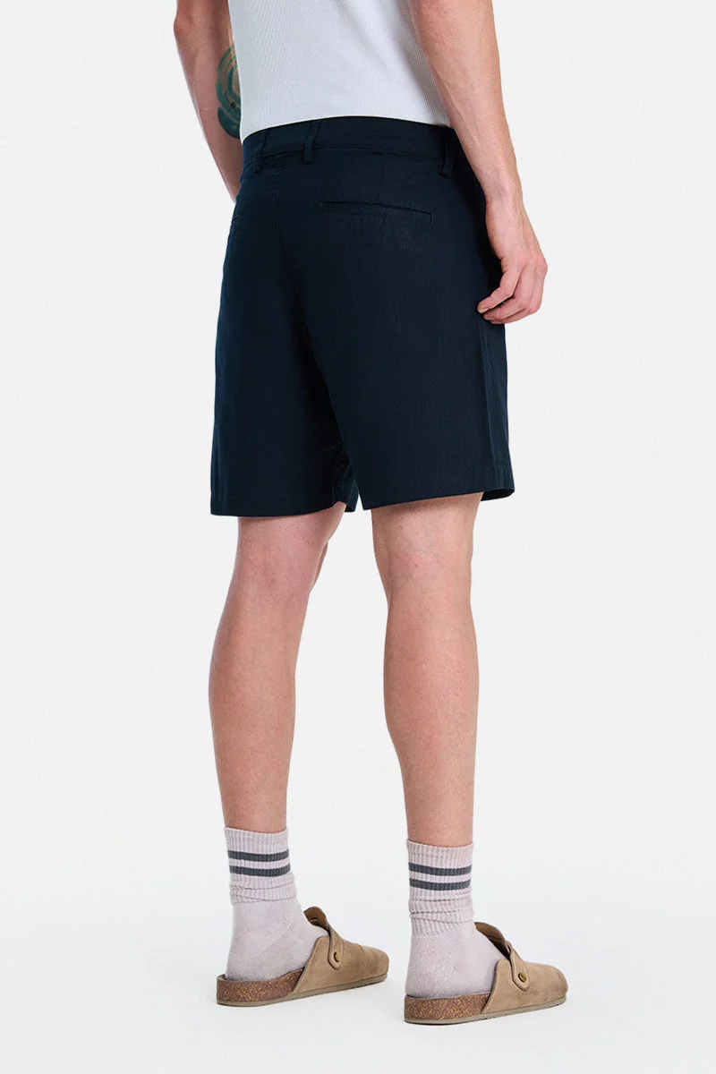 SNITCH Navy Navy Solid Relaxed Casual Shorts for Men | Best Price UAE