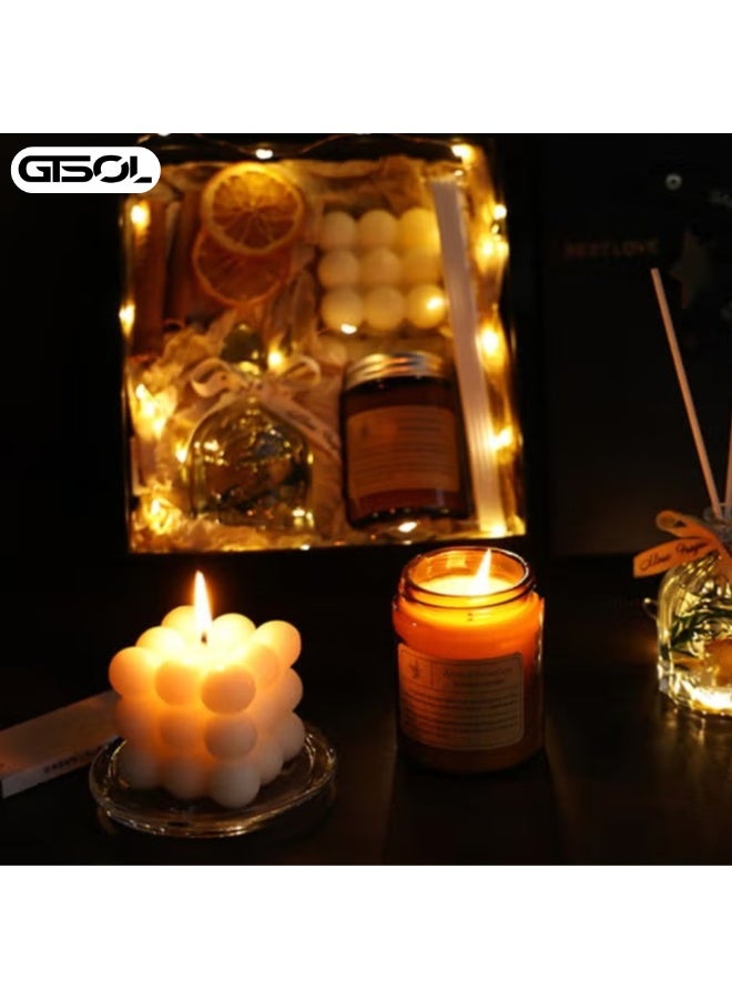 GTSOL Set of 7 Candles Gift Set Box and Aroma Reed Diffuser | Soy Wax Aromatherapy Candles with Essential Oils | Long Lasting Fragrance Candles for Birthday, Wedding, Bathroom, Yoga & Home Décor | Candle Gift Set for Christmas for Women, Mom, Wife & Friends | Relaxing Natural Candle Gift Set Aroma Set | Housewarming. Birthday - Image 3
