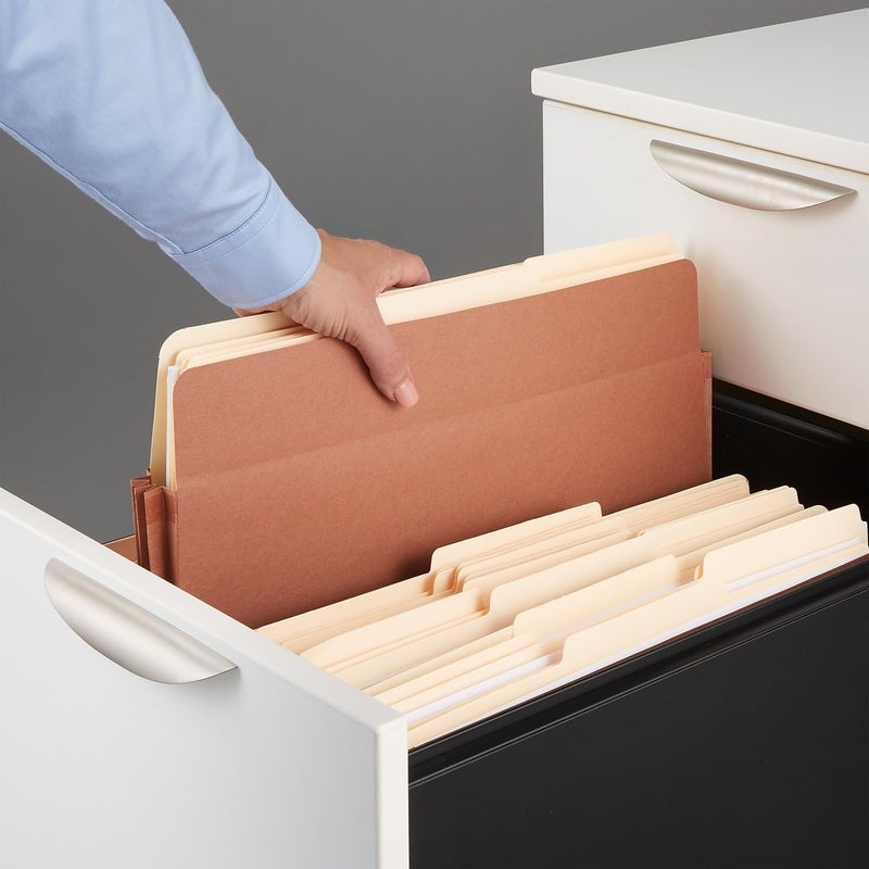 Staples Reinforced Expanding File Pocket Folder - Letter Size, 3.5" Expansion, Brown, 25 Pack - Image 5