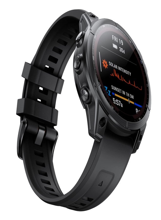 ANCOOL Compatible with Garmin Fenix 6S/5S/7S Watch Band, 20mm Soft Silicone Watch Band Replacement for Fenix 8 43mm/6S Pro/7S Pro/5S Plus Smartwatch Bands (Black) - Image 2