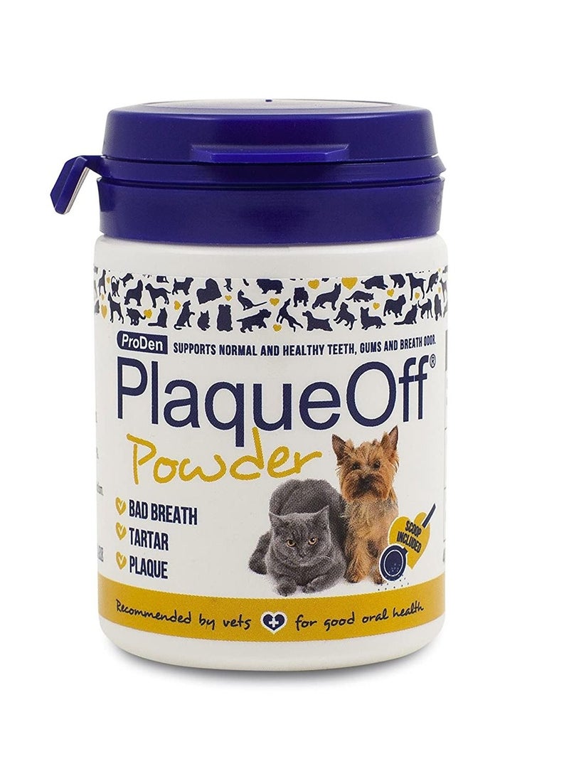 ProDen PlaqueOff Powder Supports Normal Healthy Teeth Gums and Breath Odour in Cats & Dogs 40gm - Image 1