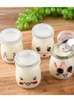 Generic Glass yogurt cup with a tightly sealed plastic lid (4 cups)  - Image 2
