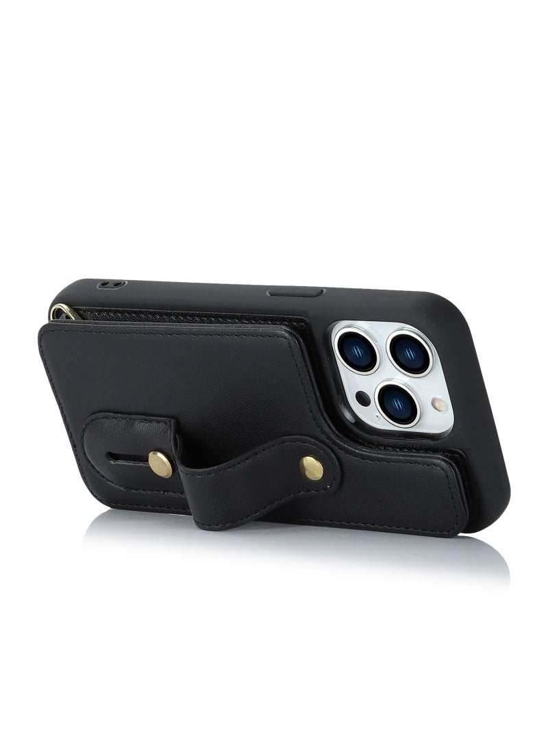 Suteni Back Cover Wristband Card Slots Leather Phone Case for iPhone - Image 3