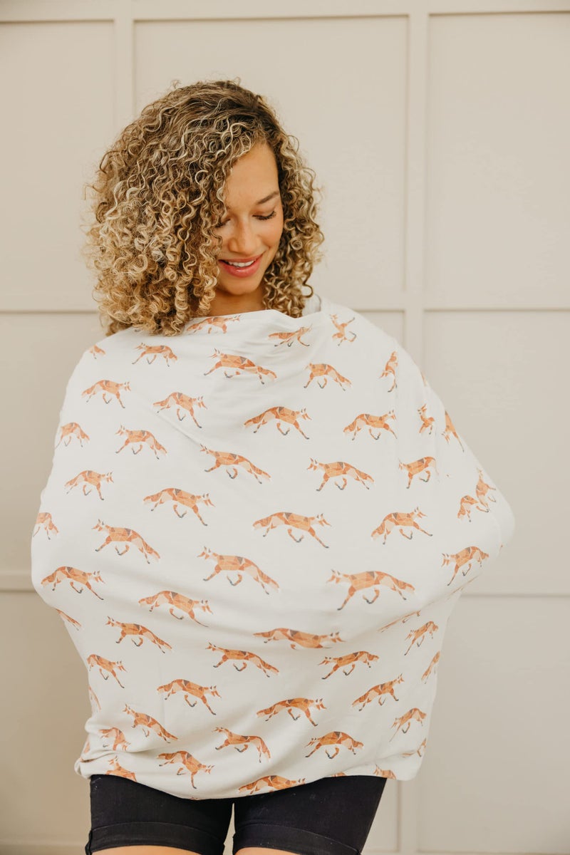 Copper Pearl Multi-Use Cover: Car Seat Covers, Nursing Cover, and Stroller Cover for Sun - Stretchy Fabric, All-Season Use, Stylish Designs, Easy Access for Moms - Swift - Image 4