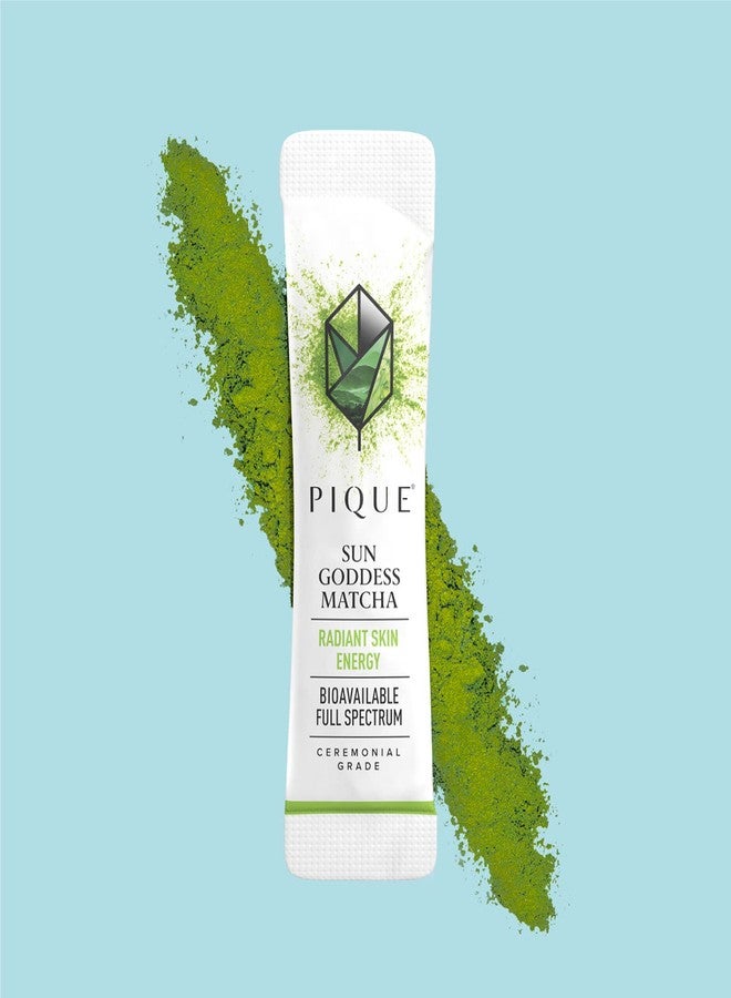 Pique Organic Sun Goddess Matcha - Ceremonial Grade Matcha Green Tea Powder, Supports Radiant Skin, Calm Energy - 28 Single Serve Sticks (Pack of 1) - Image 2