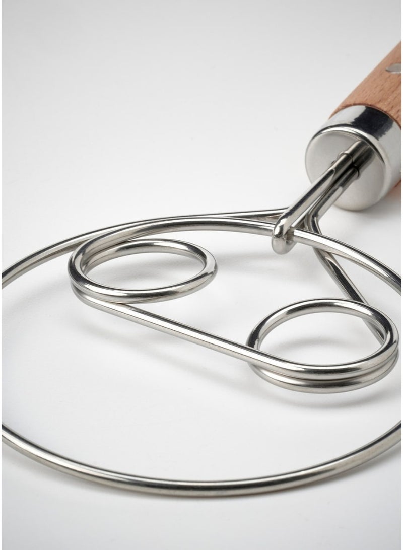 VARDAGEN Stainless Steel Dough Whisk with Beech Wood Handle - Image 4