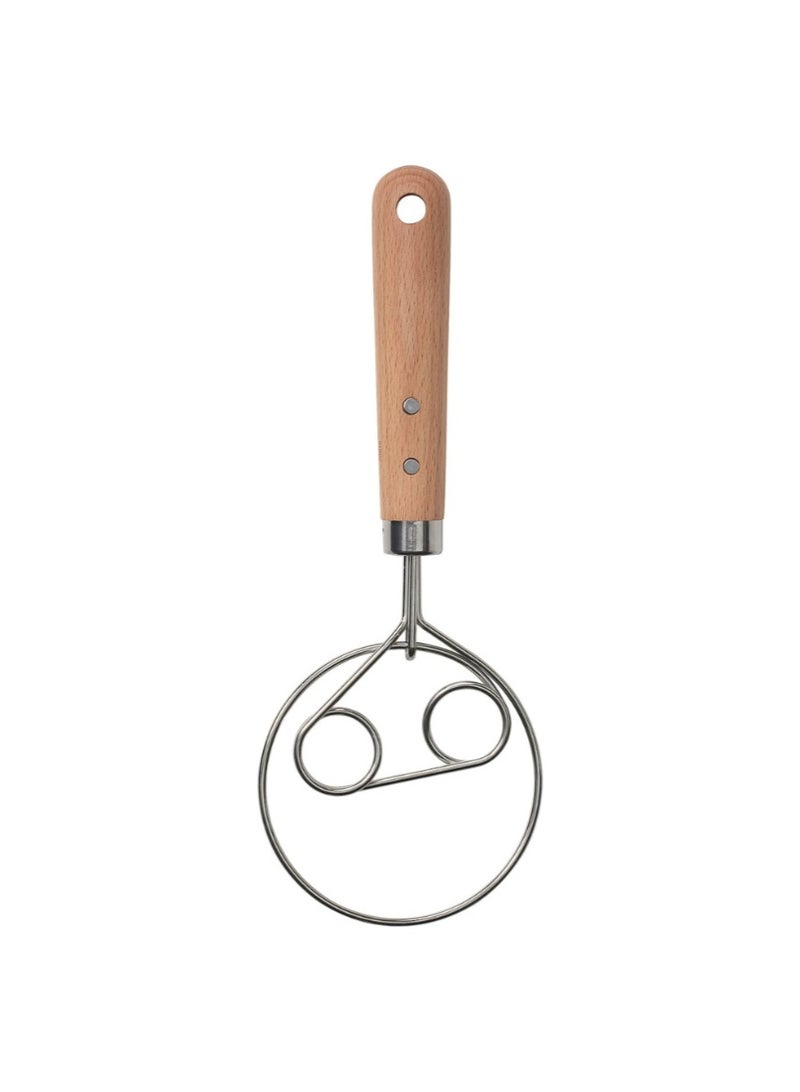 VARDAGEN Stainless Steel Dough Whisk with Beech Wood Handle - Image 1