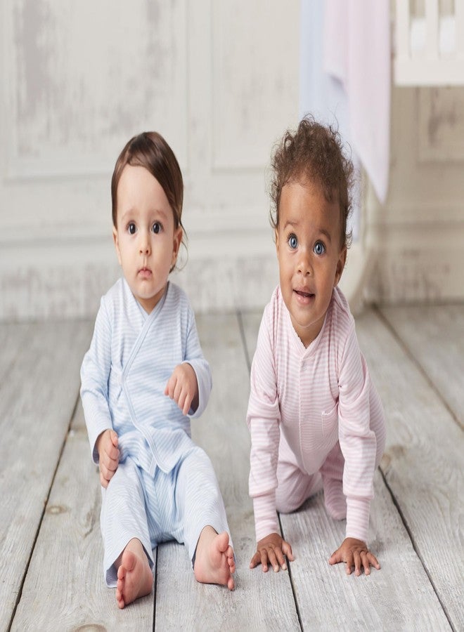 Kissy Kissy Baby Boys Simple Stripes Snap Front Footie Pajamas, Light Blue, 18-24 Months - Image 2