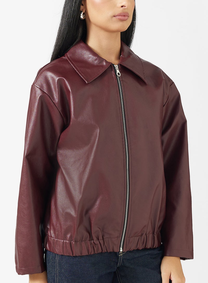 ايلا جاكيت بوكسي من جلد البولي يوريثان - Image 3