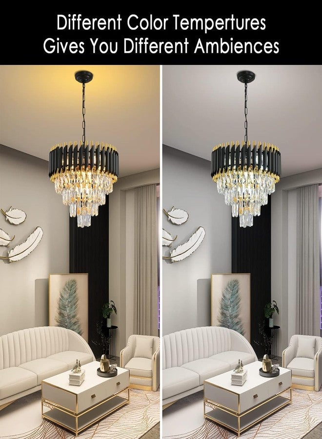 AYRIV Modern 4-Tier Crystal Chandelier with Black Gold Finish, Ceiling Light Fixture for Living Room | Chandelier for Living Room Modern Ceiling Light Jhumar 500mm - Image 4