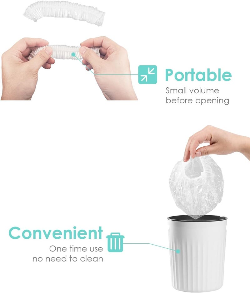 Auban 30PCS Disposable Shower Caps, Individually Wrapped Larger & Thicker Waterproof Shower Caps, Plastic Hair Caps for Women, Spa, Home Use, Hotel and Hair Salon, Portable Travel - Image 5
