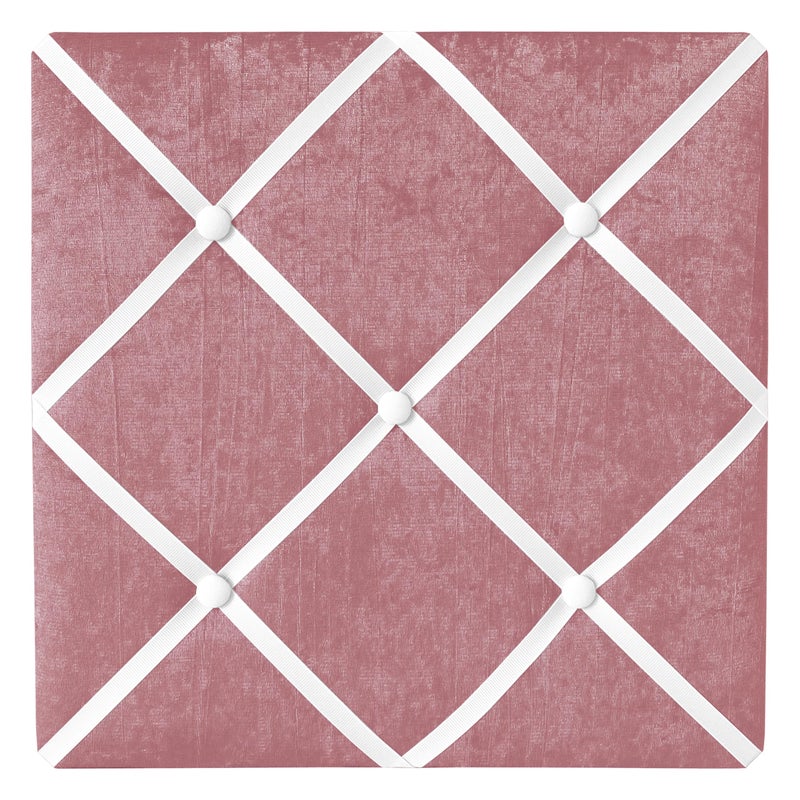 Sweet Jojo Designs Pink Fabric Memory Memo Photo Bulletin Board - Solid Light Blush Crinkle Crushed Velvet Luxurious Elegant Princess Boho Shabby Chic Luxury Glam High End Boutique for Lace Collection - Image 1
