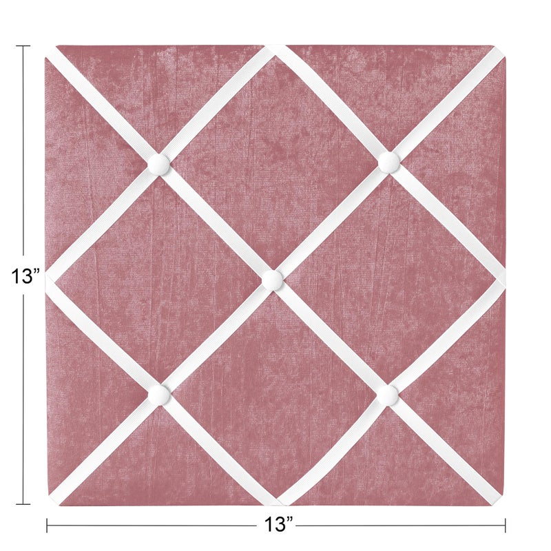 Sweet Jojo Designs Pink Fabric Memory Memo Photo Bulletin Board - Solid Light Blush Crinkle Crushed Velvet Luxurious Elegant Princess Boho Shabby Chic Luxury Glam High End Boutique for Lace Collection - Image 3