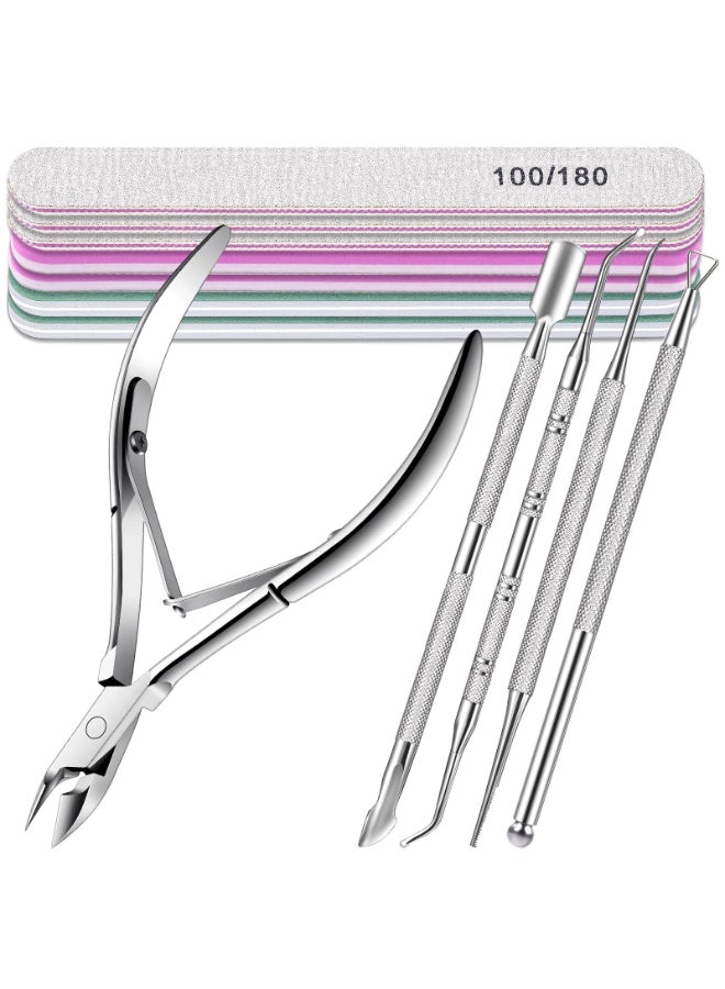 TsMADDTs Cuticle Trimmer with Ingrown Toenail Removal Kit Pusher and Files Cuticle Remover Nail Cutter Clippers for Fingernails Toenails Professional Manicure and Pedicure Tools Kit - Image 2