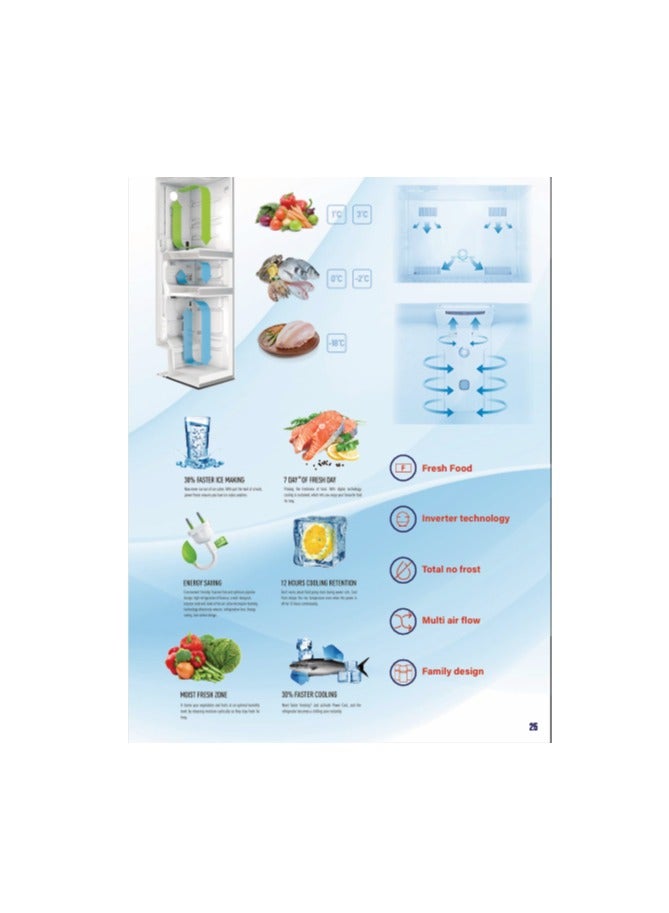 جنرال جولدن ثلاجة جنرال جولدين 527 لتر 18.6 قدم مكعب، ضاغط هواء بدون ضوضاء موفر للطاقة، سعة تخزين قصوى، - Image 4