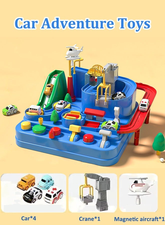 Car Adventure Toys Car Challenge Toys Kids Race Track Toys Rail parking lot toys Car Challenge Adventure With 4 Mini Cars  - Image 1