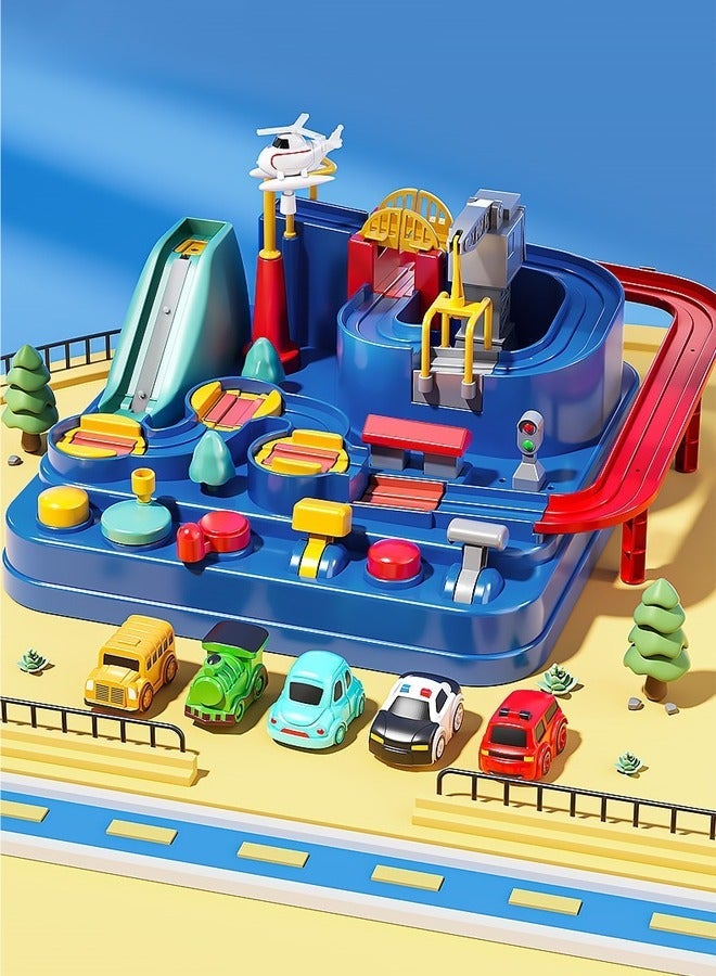 ألعاب مغامرات السيارات ألعاب تحدي السيارات ألعاب حلبة سباق للأطفال ألعاب مواقف السكك الحديدية مغامرات تحدي السيارات مع 4 سيارات صغيرة - Image 1