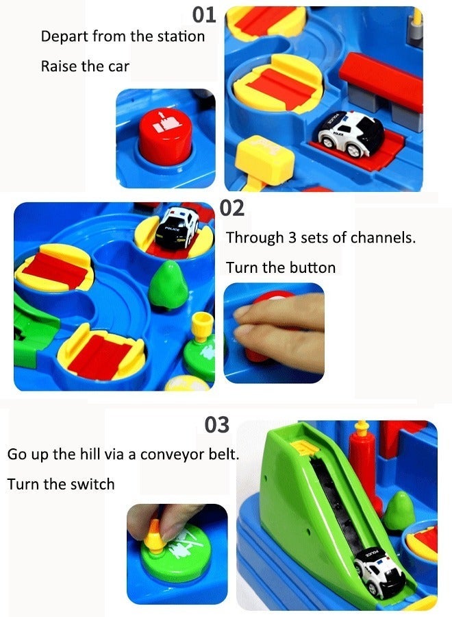 ألعاب مغامرات السيارات ألعاب تحدي السيارات ألعاب حلبة سباق للأطفال ألعاب مواقف السكك الحديدية مغامرات تحدي السيارات مع 4 سيارات صغيرة - Image 3