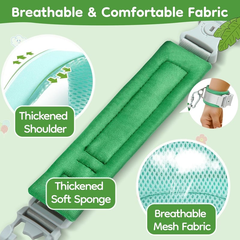 Dr.Meter 3 in 1 Toddler Harness Leash + 8.2ft Anti Lost Wrist Link, Cute Dinosaur Kids Safety Harness Tether with Key Lock, Child Protective Leashes While Walking for Outdoor Activity Keep Kids Close - Image 4