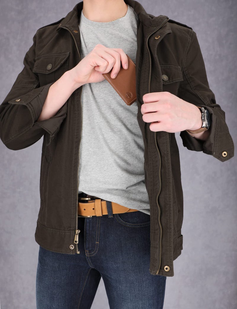 Timberland Men's Blix Slimfold Leather Wallet, Tan, One Size - Image 2