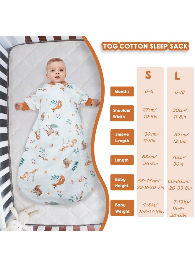 Miracle Baby Miracle Baby Sleep Sack 0-18 Months, Baby Wearable Blanket with 2-Way Zipper,100% Cotton Long Sleeves Sleeping Bag 1.5 Tog for Infant  - Image 3