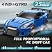 ACAMMZAR RC Drift Car Pro Upgraded with Gyro 124 Full Proportional Remote Control Car 25KMH 4WD High Speed RC Cars with Lights Extra Racing Tires Vehicle for Adults Kids Boys Girls Blue - Image 4