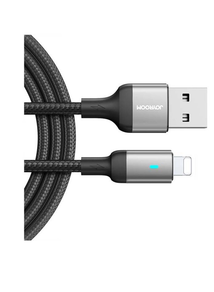 جوي روم Data Cable 3A USB-A to Lightning Fast Charging 1.2M - Black - Image 1