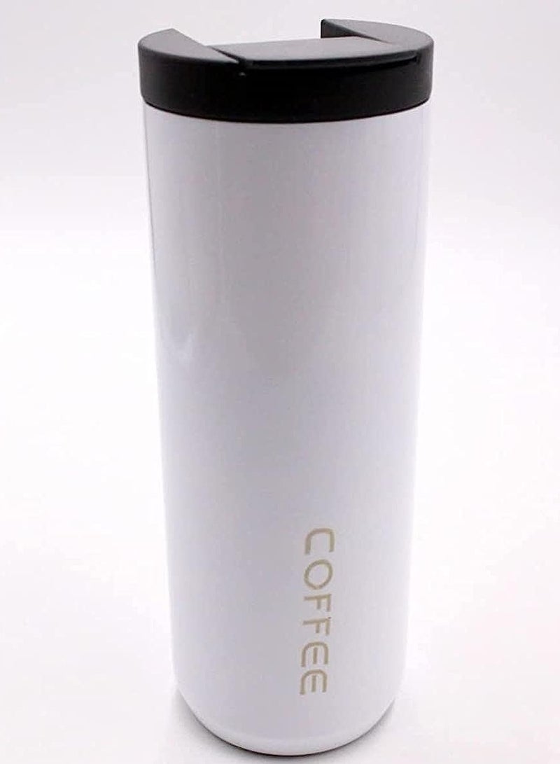 Travel Mug Coffee Hot Travel Mug Vacuum Insulated Coffee Mug with Leak Proof Screw Lid Coffee Cup Keep Warm or Cold for Coffee or Tea Drinks 500ml white - Image 1