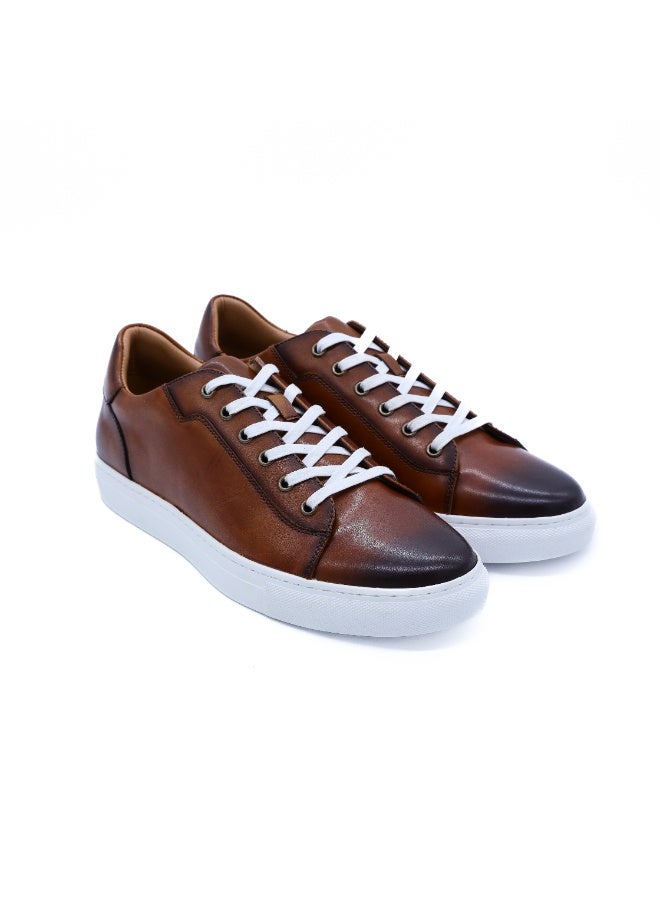 Hoog Shoes for Men Charmer Leather Casual Sneakers Brown Comfortable Lace Up Everyday Wear - Image 4