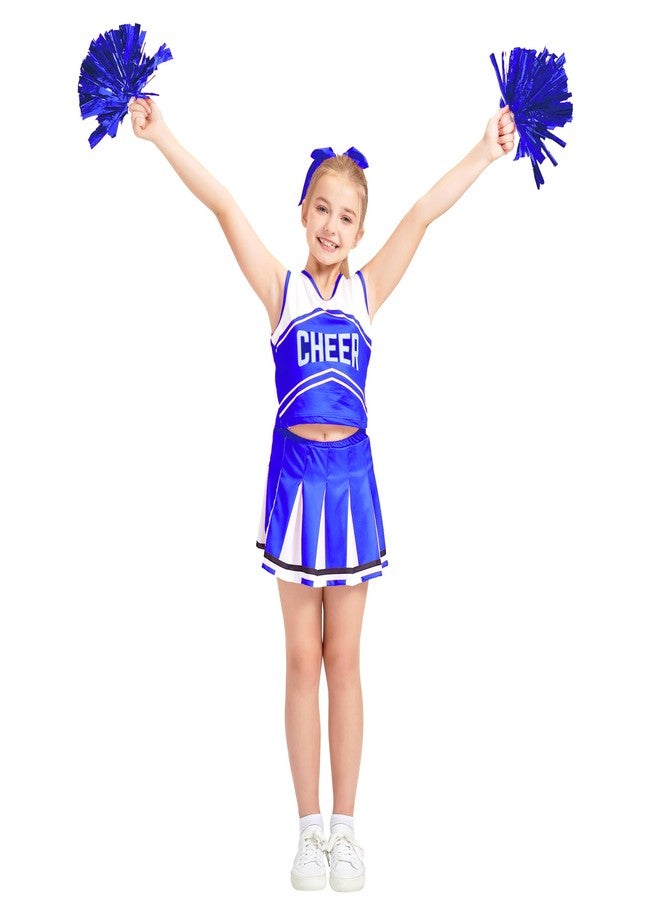 Danzcue Cheerleader Costume for Girls, Cheerleader Outfit for Girls, Blue, Medium - Image 3