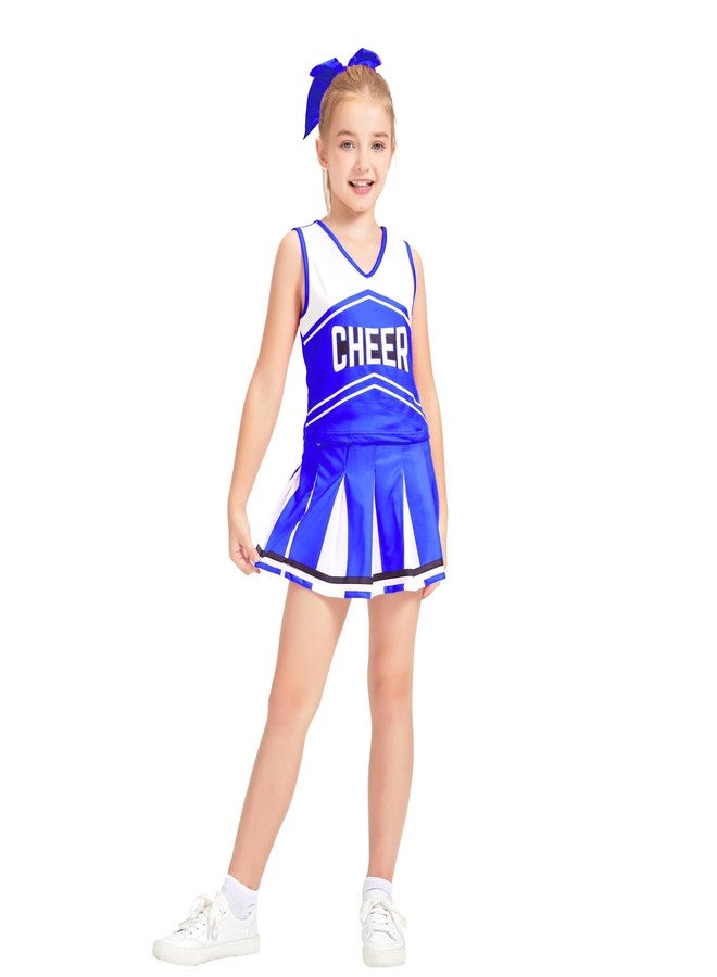 Danzcue Cheerleader Costume for Girls, Cheerleader Outfit for Girls, Blue, Medium - Image 2