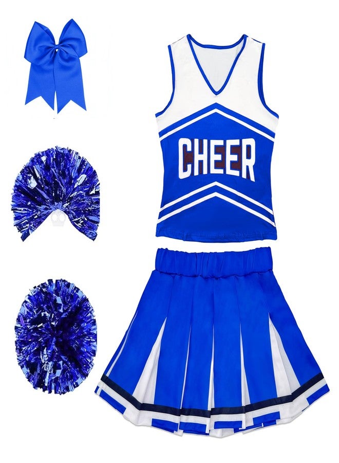 Danzcue Cheerleader Costume for Girls, Cheerleader Outfit for Girls, Blue, Medium - Image 1